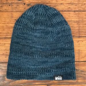 REI blue wool beanie